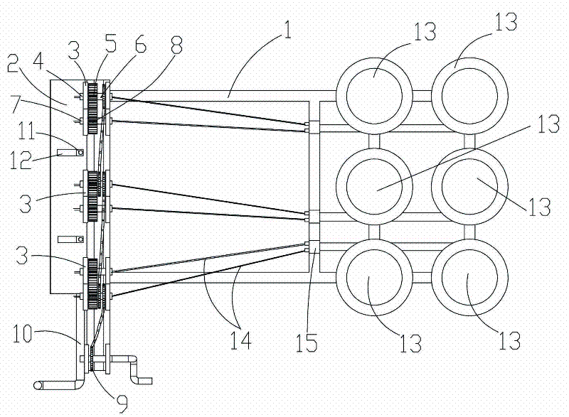 Manual bamboo fence baffle knitting machine