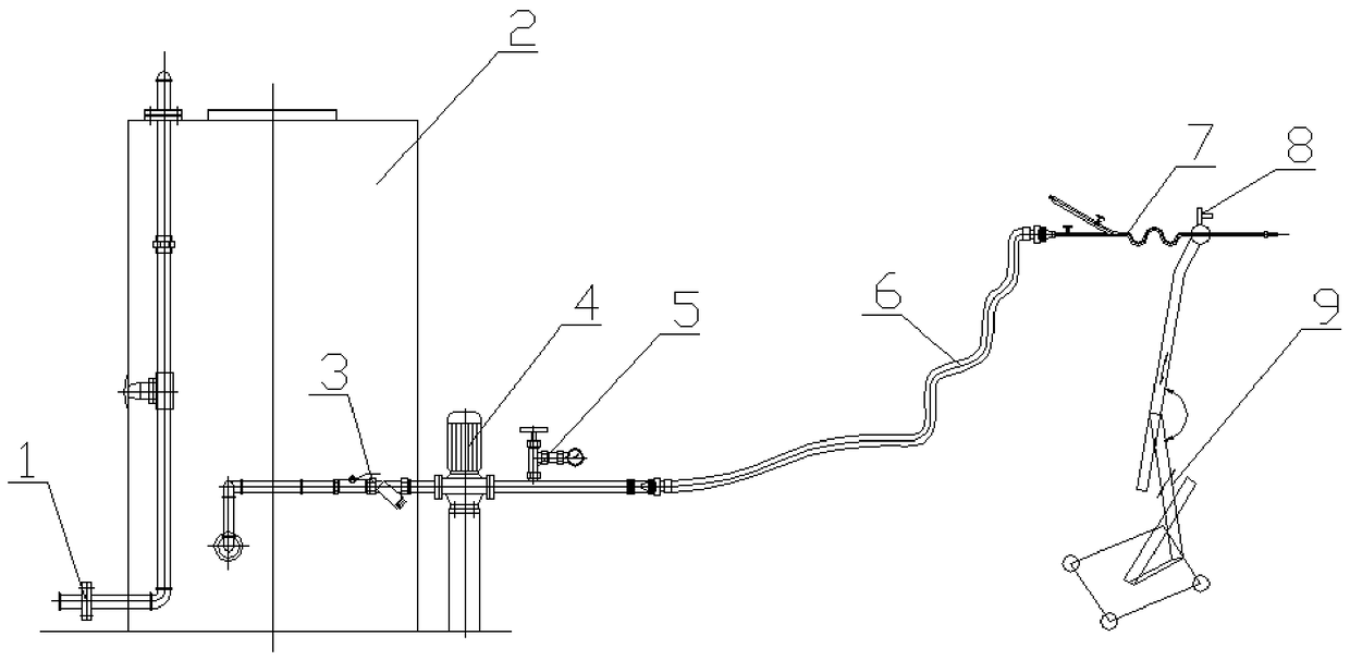 Cleaning system and method for cement production line kiln tail smoke chamber discharging slope crust