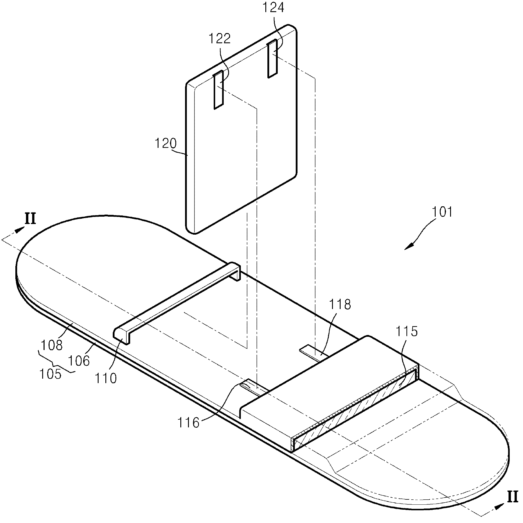 Body-temperature measuring device and body-temperature measuring system having the device