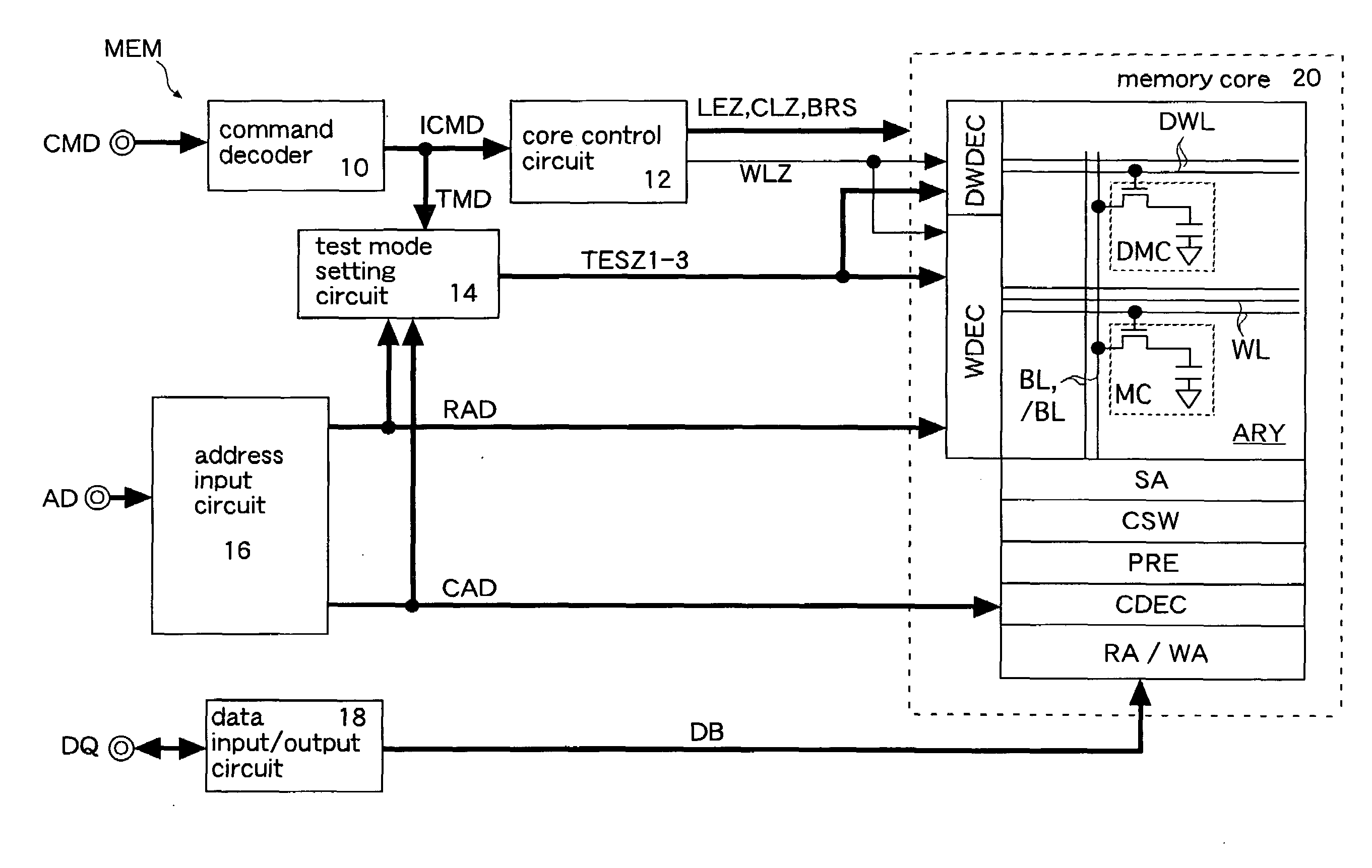 Semiconductor memory and system