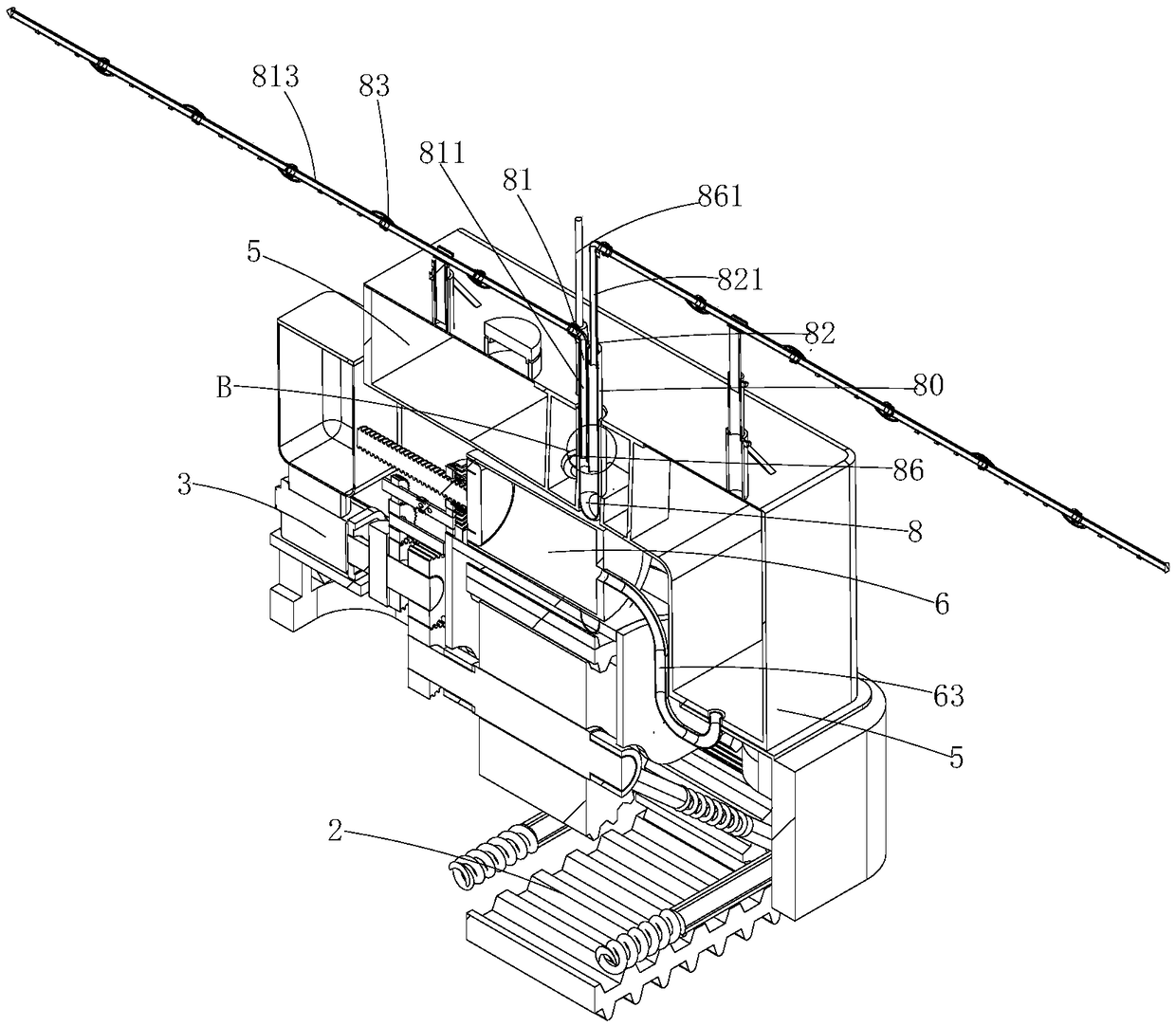 Small equipment for spraying pesticide in trapezoidal tea garden