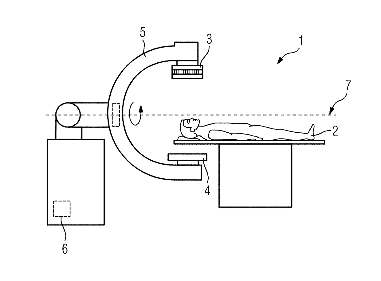 Method for determining a three-dimensional image dataset by an x-ray device