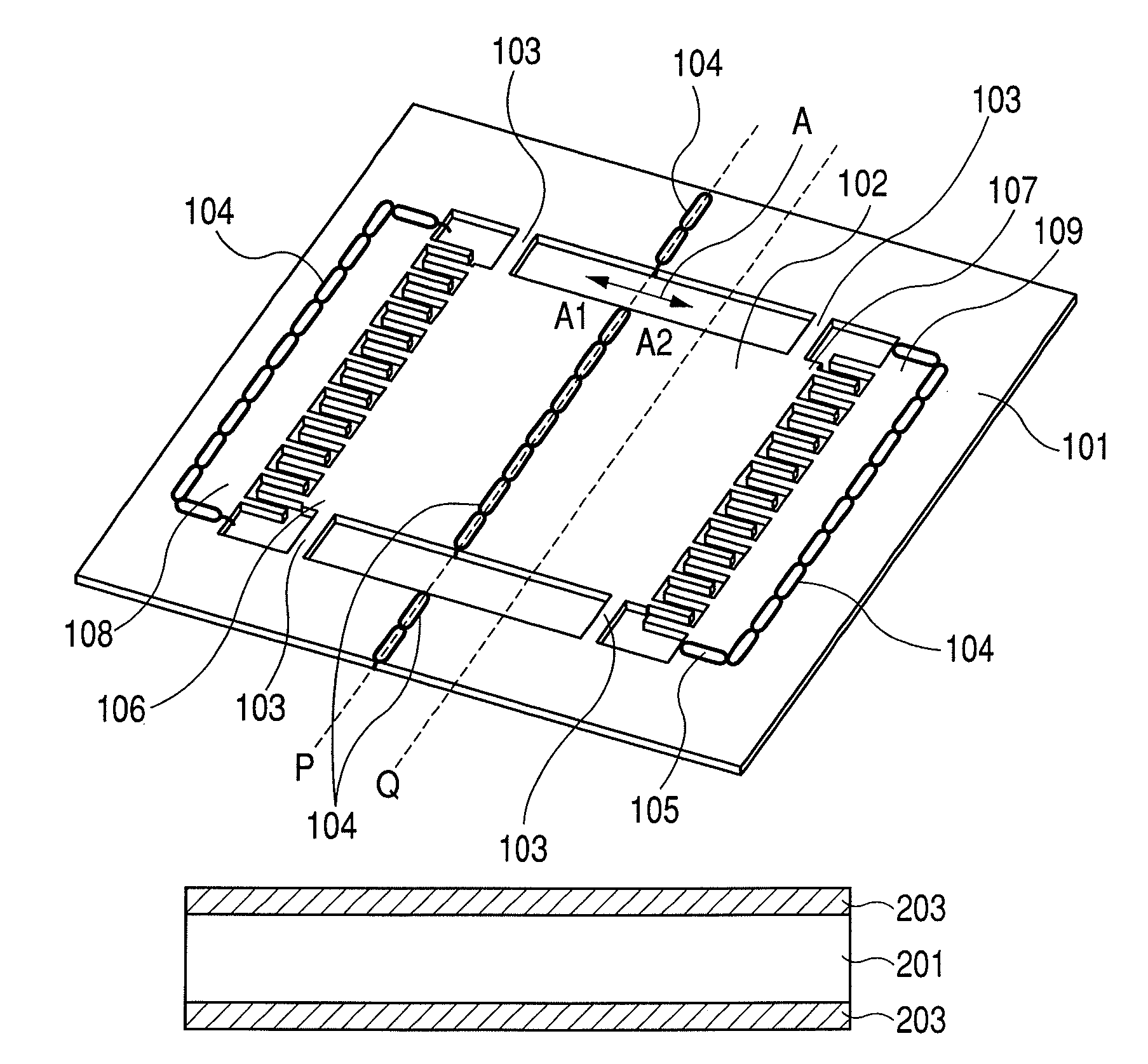 Structural member having a plurality of conductive regions