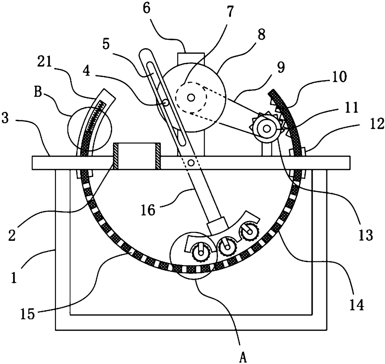 Feed grinding device for animal husbandry