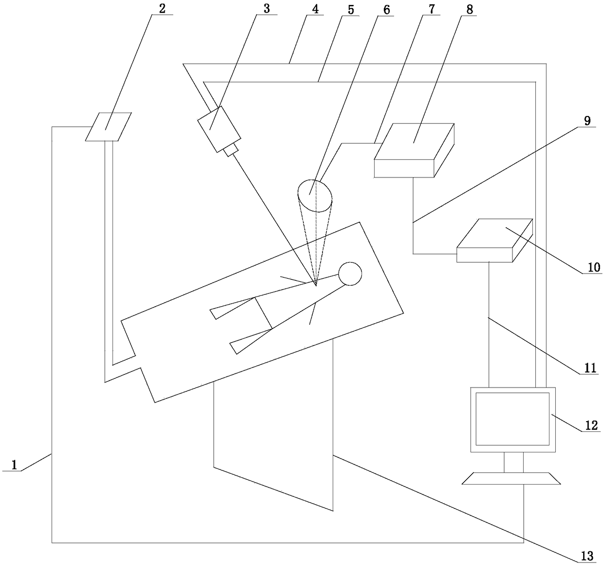 Non-destructive detection system and method for skin tumors on basis of frequency modulation excitation thermal map