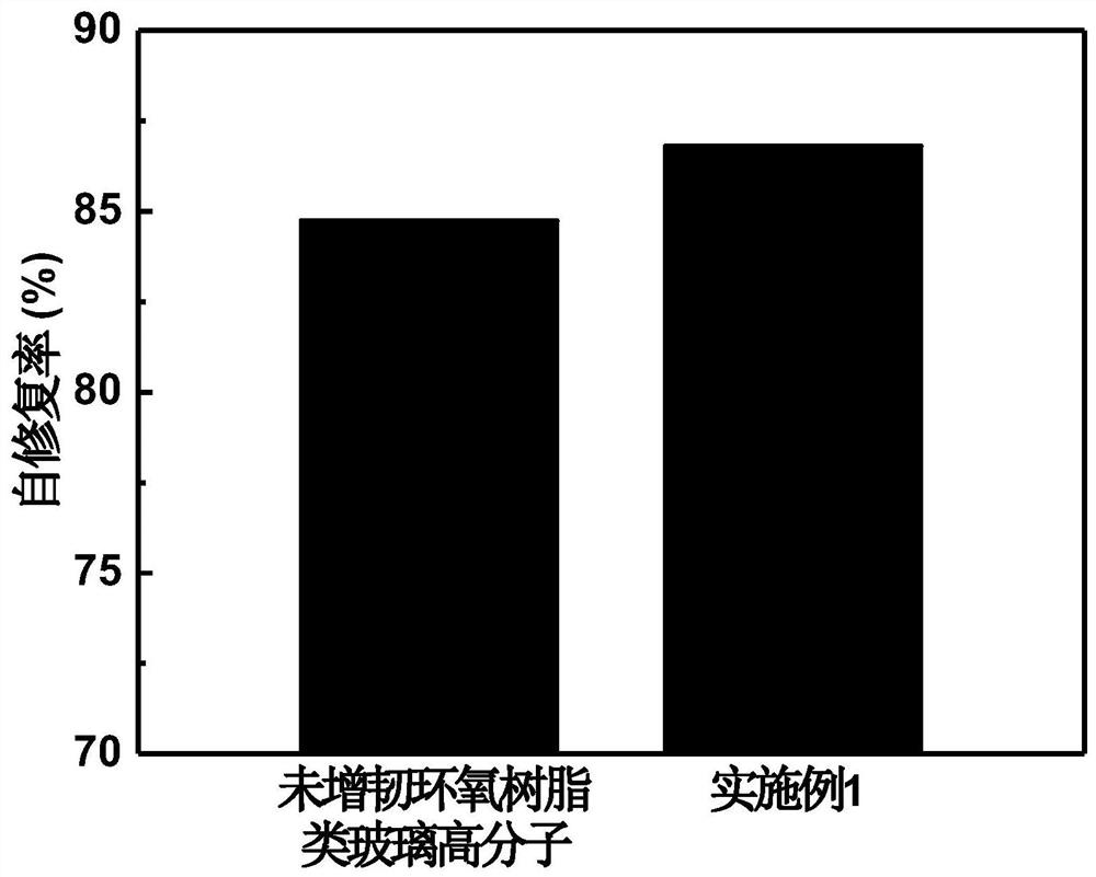 A kind of super-tough self-healing epoxy resin glass polymer material and preparation method thereof