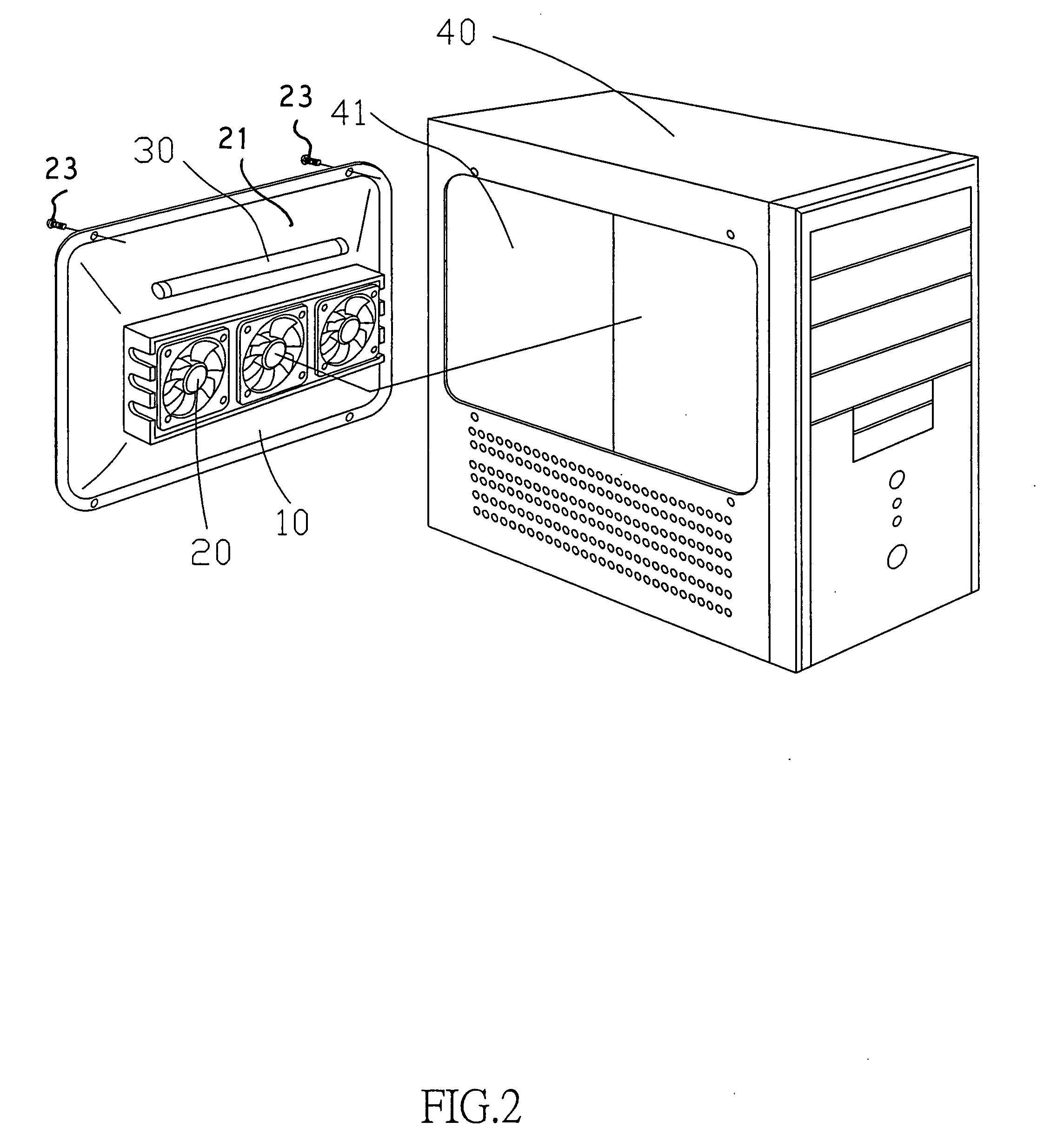 Radiator module with sterilizing device