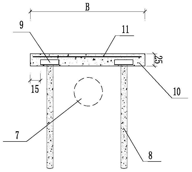 Roadbed pavement structure located on embankment pipeline and construction method