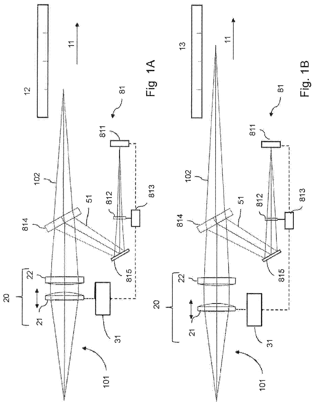 Device and method for determining a focal position of laser beam