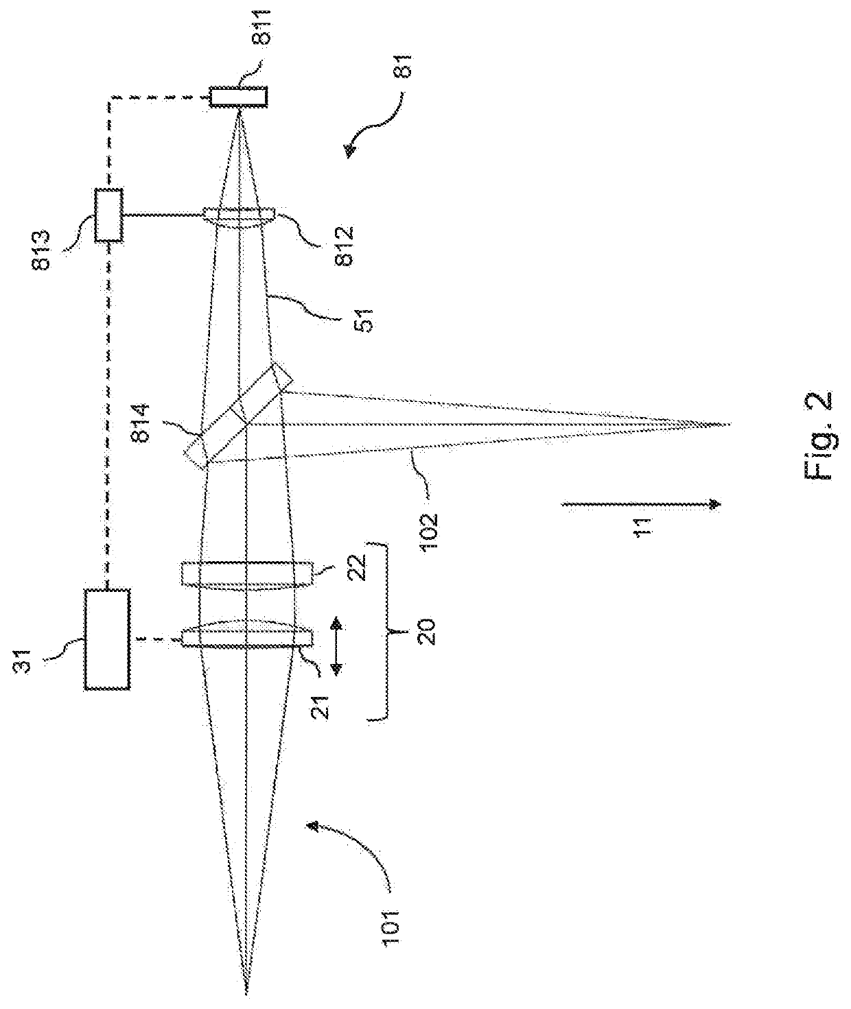 Device and method for determining a focal position of laser beam