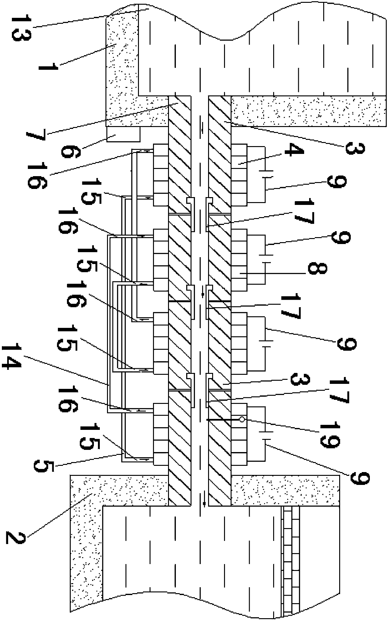 Underflow type passage mechanism and method for solution circulation control by using mechanism