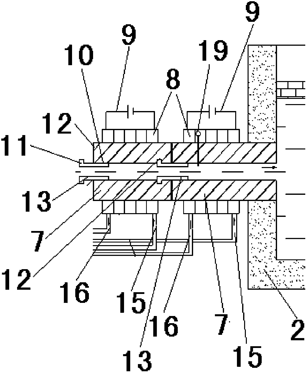 Underflow type passage mechanism and method for solution circulation control by using mechanism