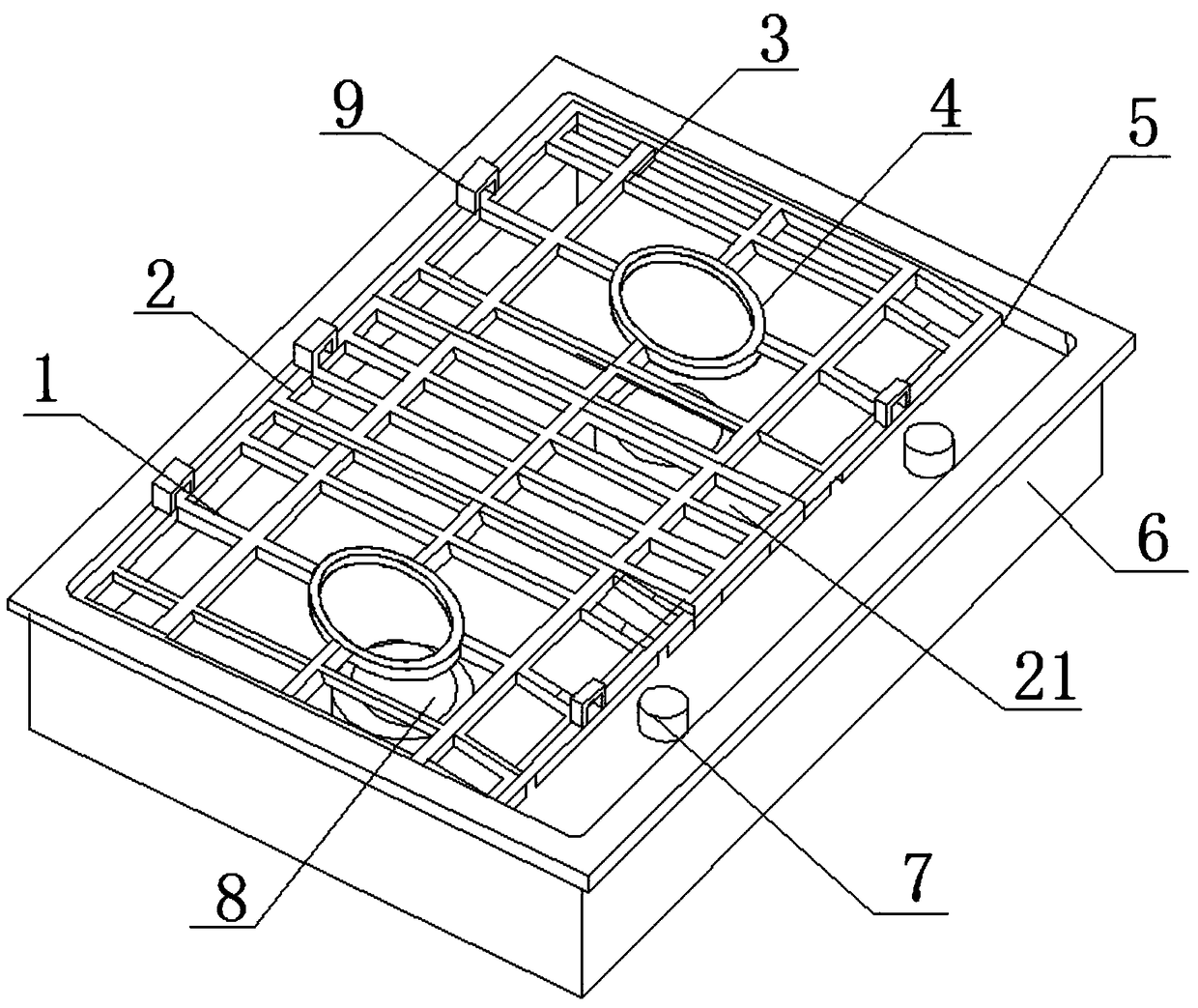 A cooktop that is easy to clean and has high stability