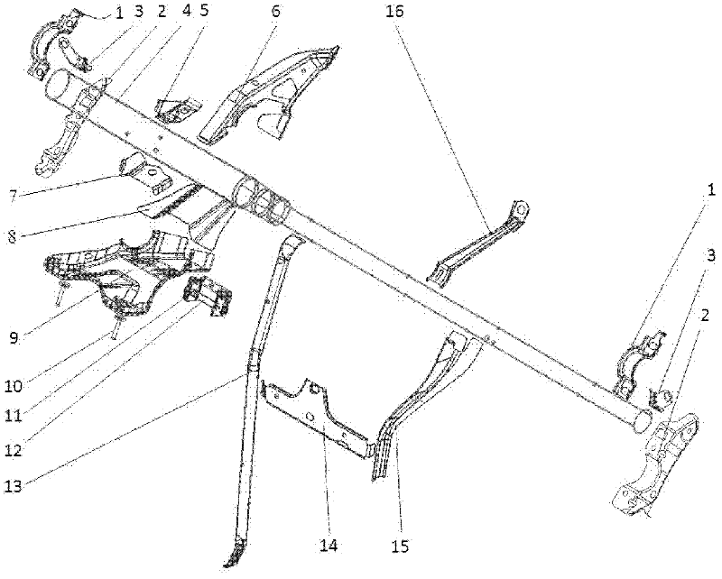 Automobile steering column installation structure