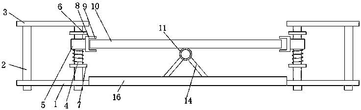 A steel sofa support with shock-absorbing and buffering functions