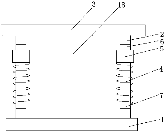 A steel sofa support with shock-absorbing and buffering functions