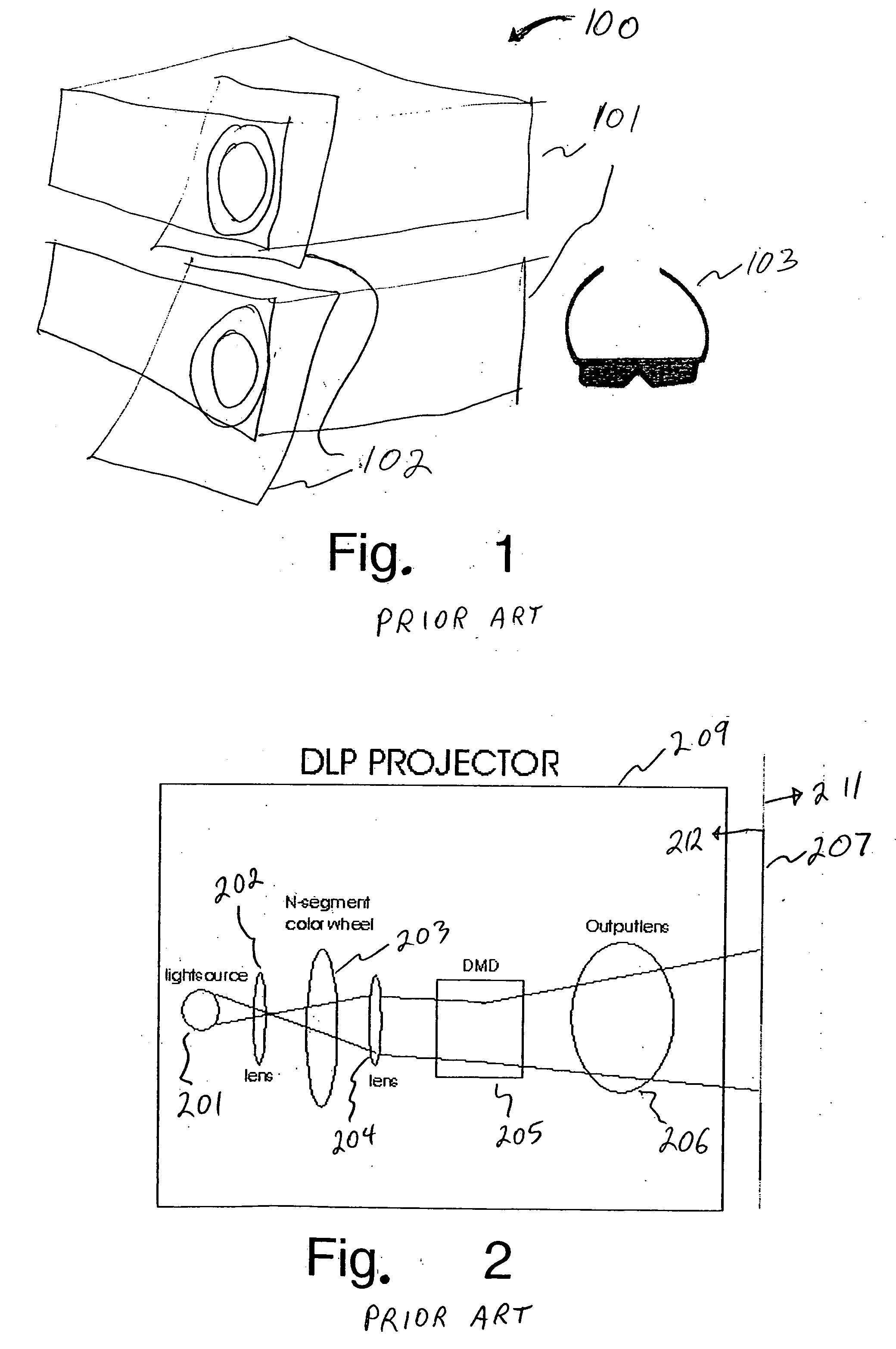 Lumen optimized stereo projector using a plurality of polarizing filters