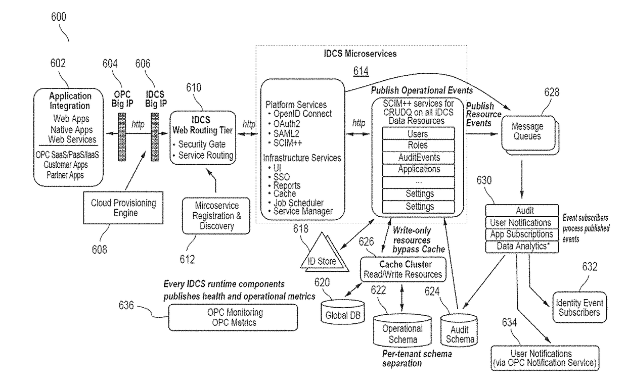 Data management for a multi-tenant identity cloud service