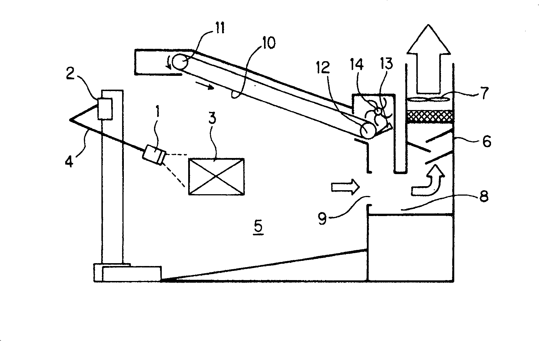 Spraying chamber