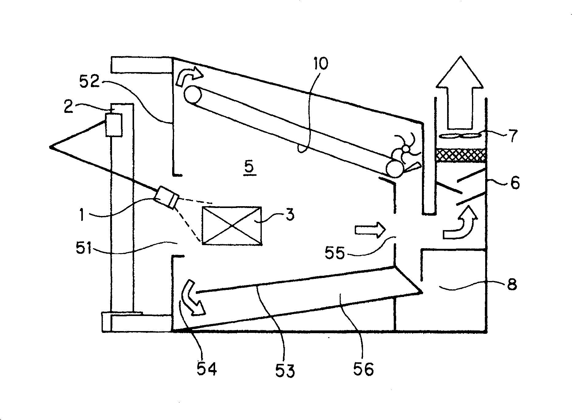 Spraying chamber