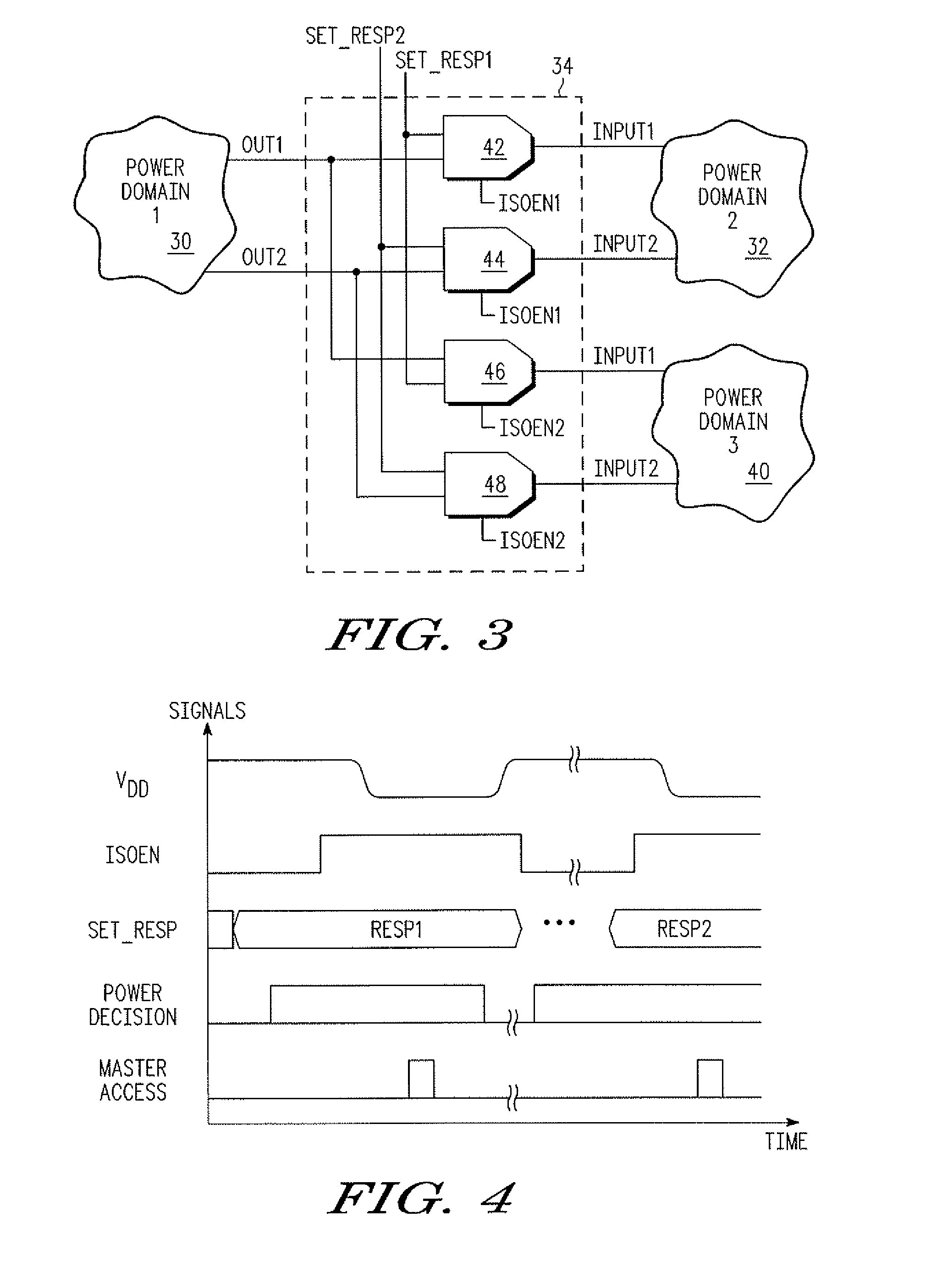 Management of power domains in an integrated circuit