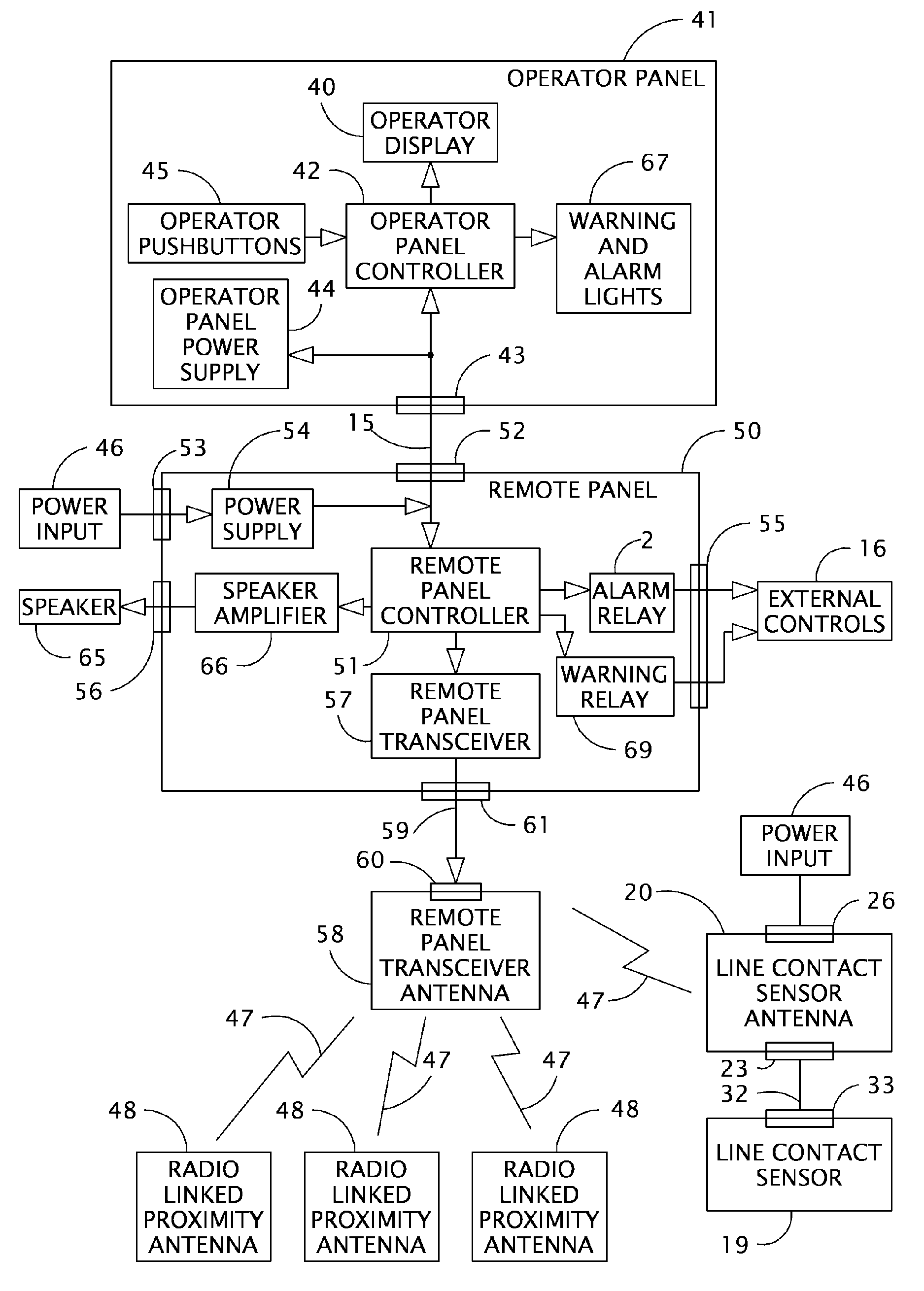 High voltage proximity warning system utilizing wireless sensors and method