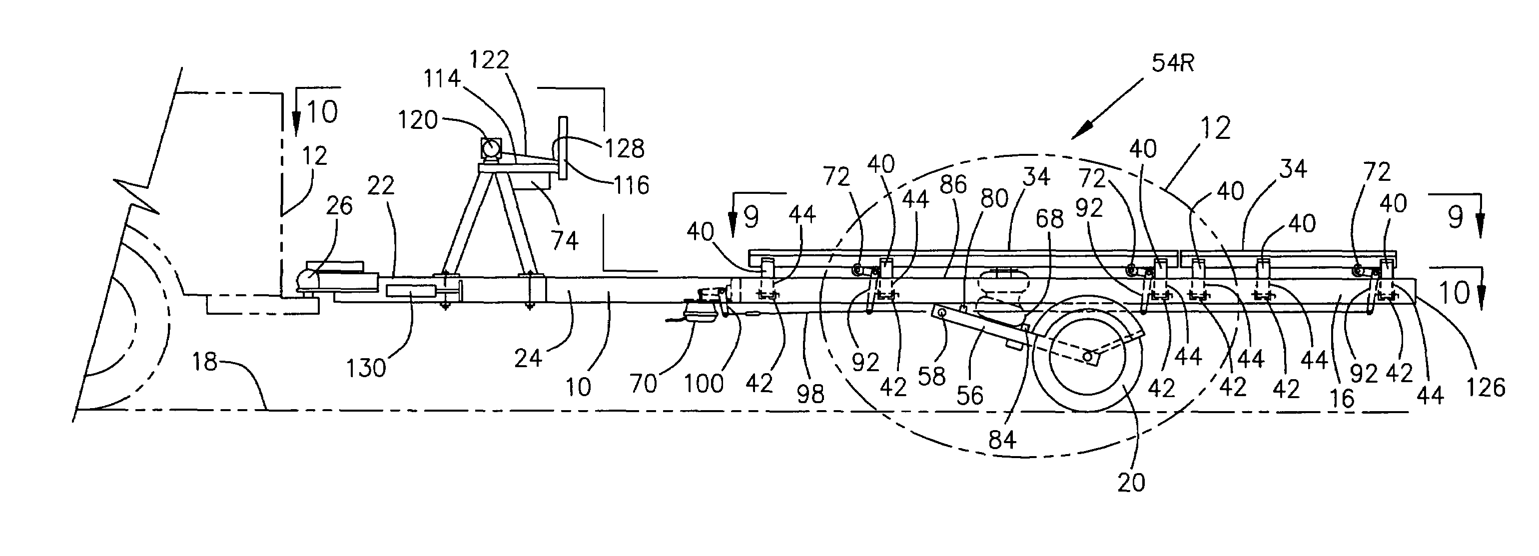 Pontoon boat trailer