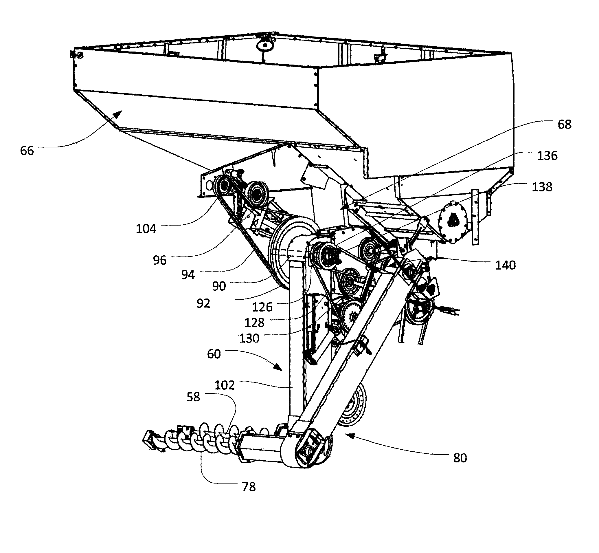 Integrated jackshaft for grain elevators of agricultural combines