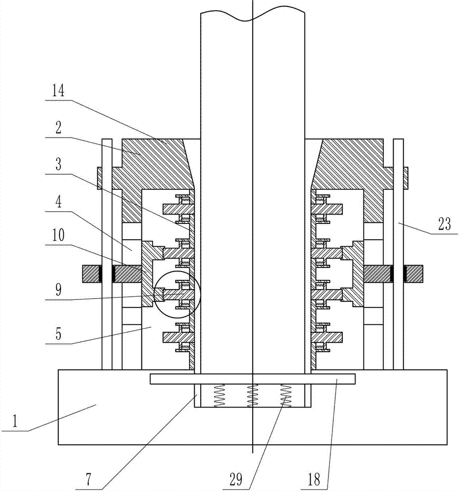 Automatic-held shaft part safety protection frame