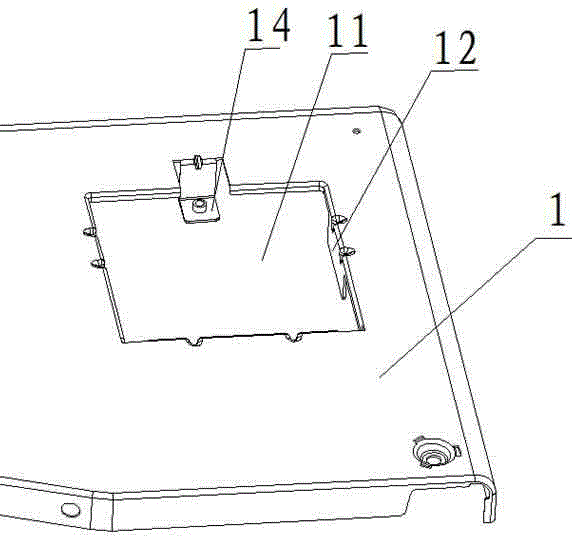 Panel structure with built-in card reader, and washing machine