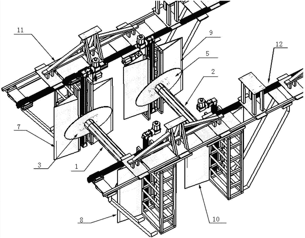 Testing device for simulating self-oscillation under mutual interference of two stand column models under uniform flow