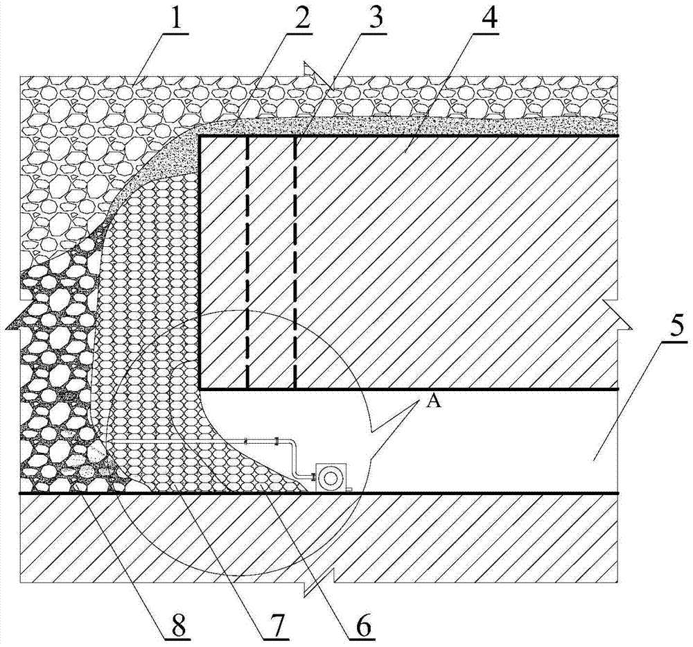 Method and device for controlling stope debris flow in caving mining method