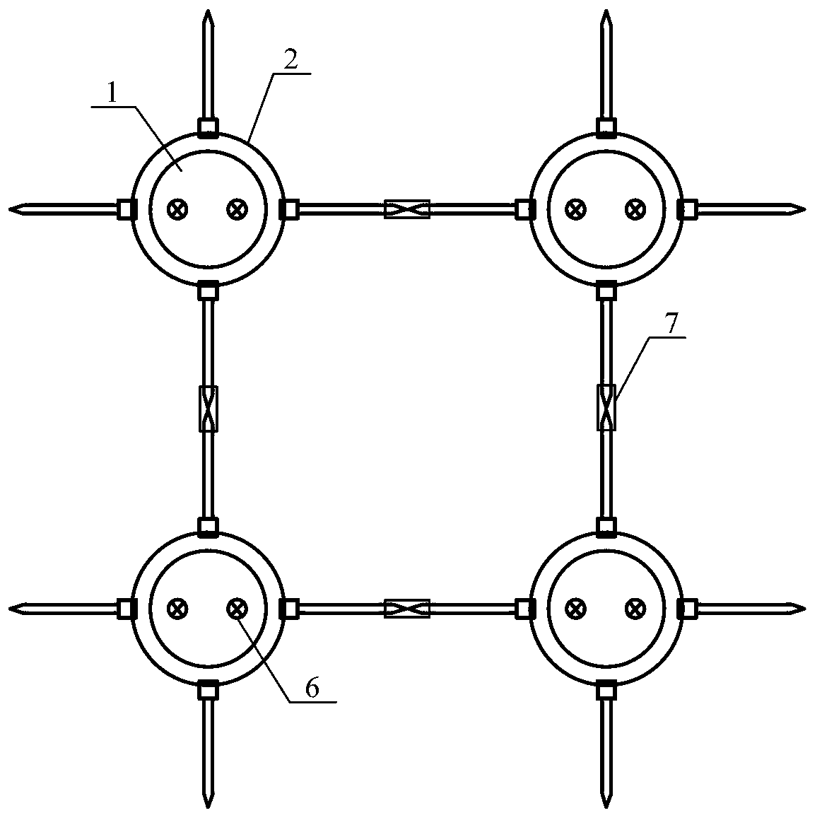 Method and device for synchronously measuring flux of greenhouse gas on water surface of reservoir on multiple points