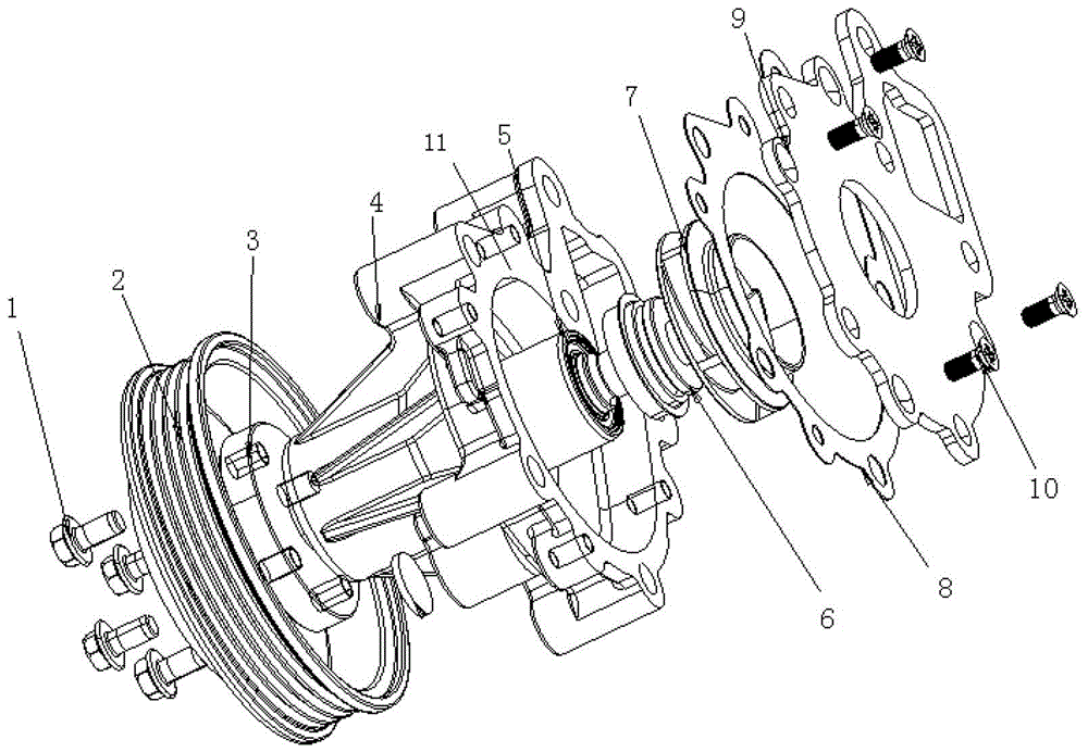 Water pump assembly for diesel engine
