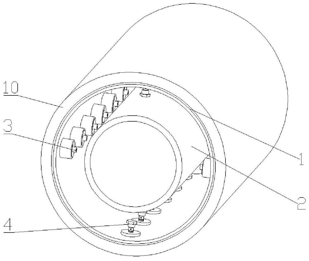 Auxiliary support device, system and method for processing thin-walled cylindrical parts