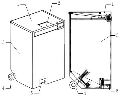 Trash bin for public facilities