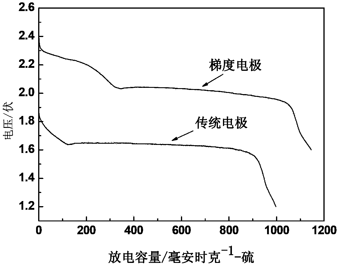 Lithium-sulfur battery positive electrode structure and preparation method thereof