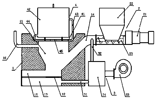 Combusting and heating boiler for biomass fuel