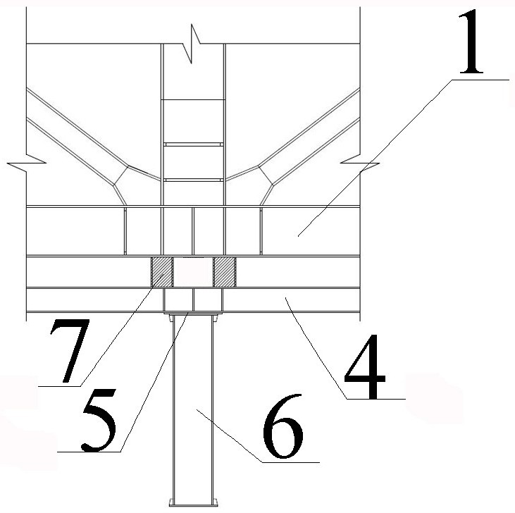 A method for synchronous staged unloading of steel trusses with double fulcrums replaced by jacking cylinders