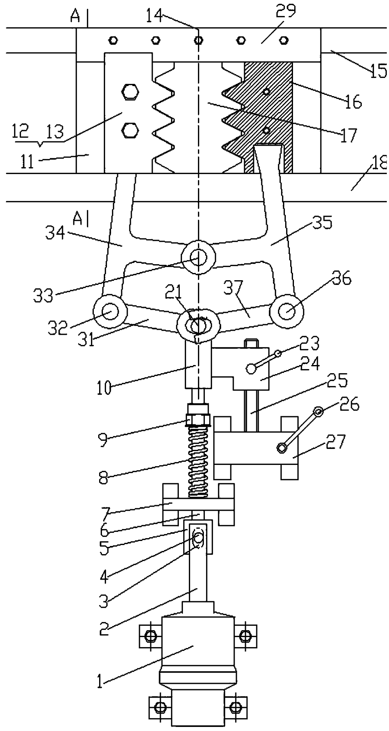 Rack and pinion lifting equipment electromagnetic pull leveling control safety brake device