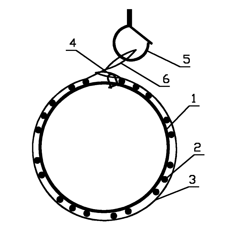 A steel cage lifting structure