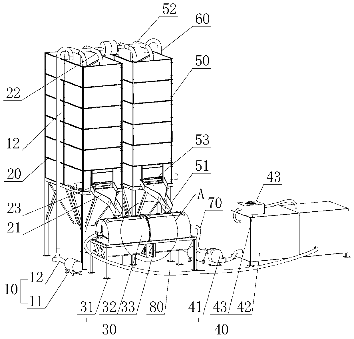 Energy-saving environment-friendly multifunctional double-vertical-tank roller drying machine