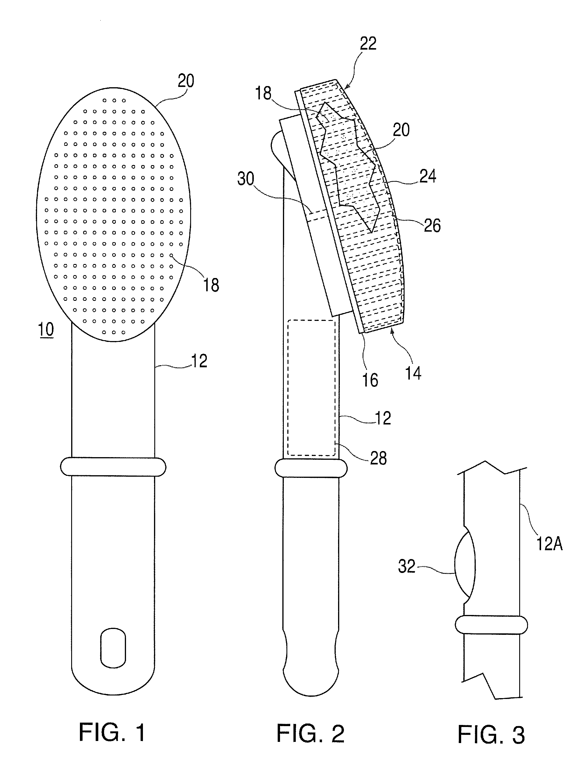 Self-cleaning brush with a flexible matrix