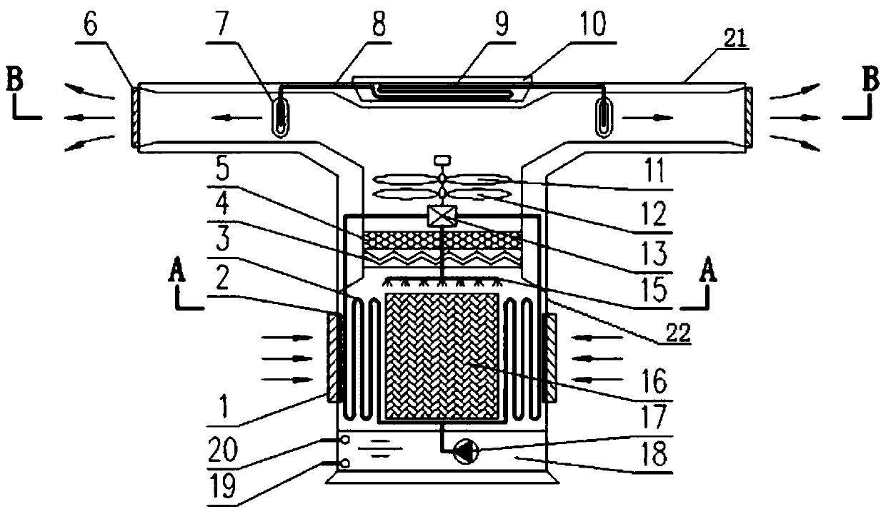 Evaporative cooling air conditioning system for hot pot table