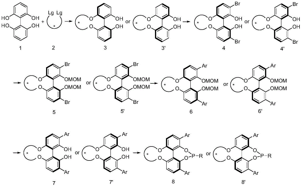 Phosphoramidite ligand as well as preparation method and application thereof