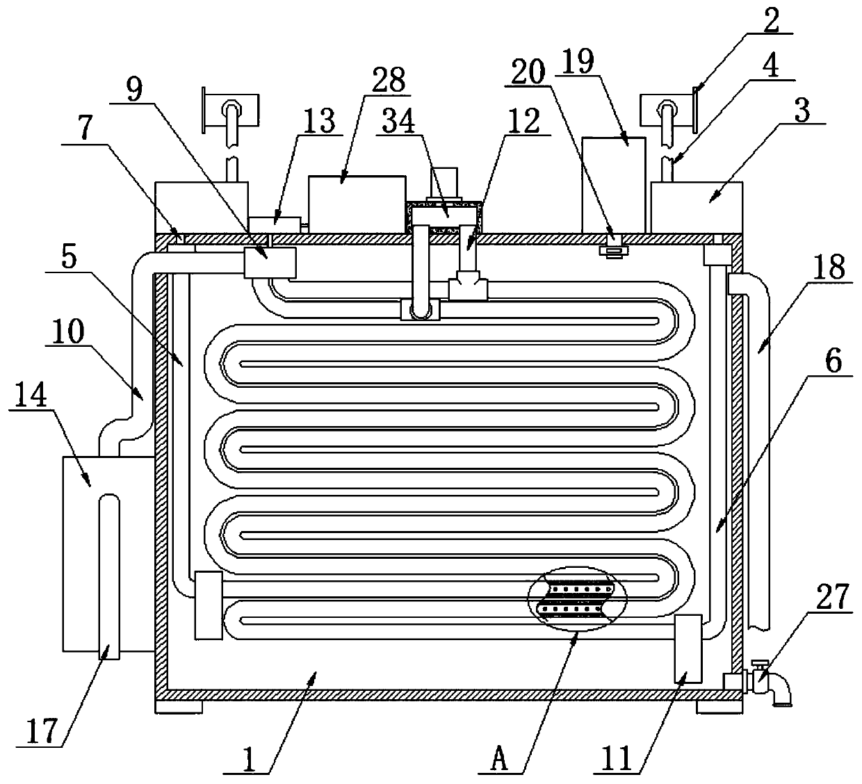 Waste gas cleaning treatment device for dyeing and finishing setting machine and operation method of waste gas cleaning treatment device