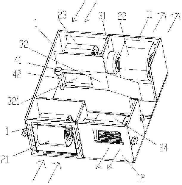 Fresh air ventilator air duct structure and fresh air ventilator