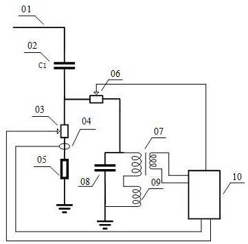 Device and method for testing wide-area dielectric loss and capacitance of condenser bushing