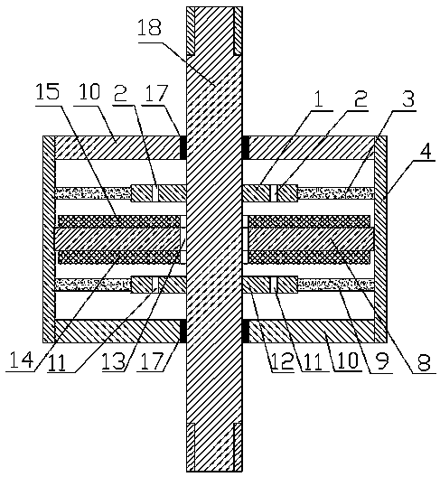 Magneto-rheological elastomer double outlet rod single ring film damper