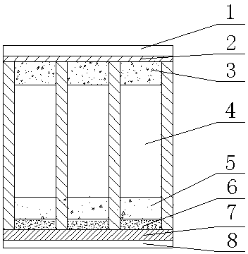 One-time forming grid-shaped light wall body with eight layers